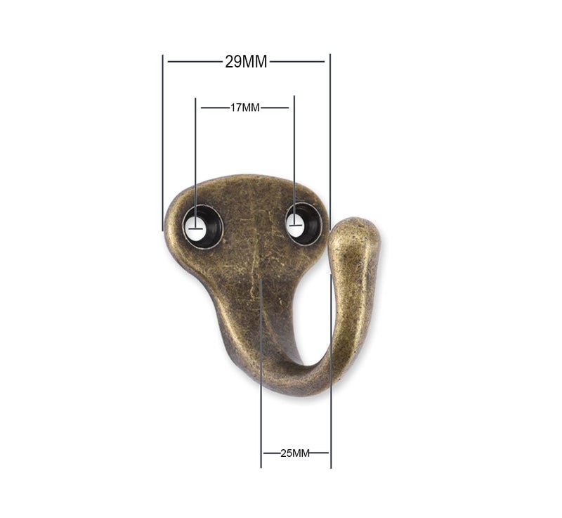 Alele Single Prong Hook Hanger Robe Towel Hooks Zinc Die Cast  Set of 6 (Single Prong Trunk Hook 6p) - Image 4